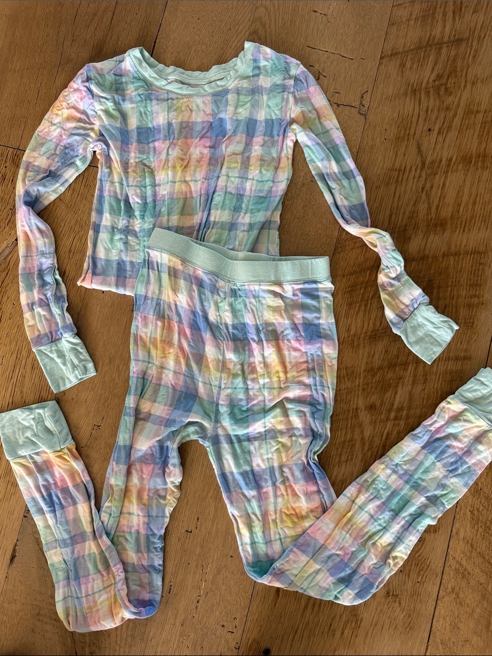 Kids Pastel Plaid Long-Sleeve Pajama for Easter